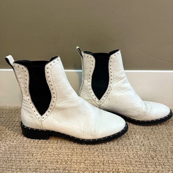 Rebecca Minkoff Shoes - Rebecca Minkoff Distressed White Sabeen Boot - size 6.5